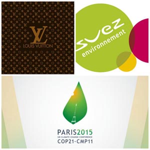 Afbeelding logo's Louis Vuitton - Suez Environment - COP21