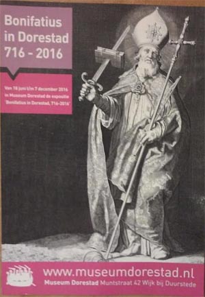 Afbeelding van poster tentoonstelling over de heilige Bonifatius en zijn tijd.