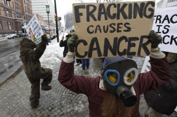 Demonstratie tegen fracking