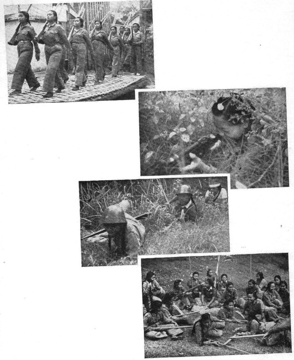 Vier foto's vrouwelijke soldaten in Indi&euml;