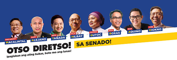 Verkiezingsfoto de 8 leden van de Otso Diretso