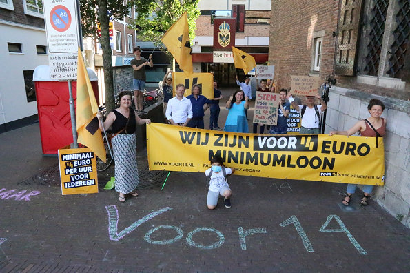Foto demo voor 14 euro minimumloon
