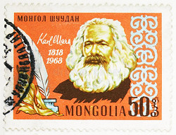 Mongoolde postzegel ter gelegenheid van Marx 100 jaar