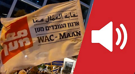 Spandoek WAC-MAAN met luidsprekersymbool