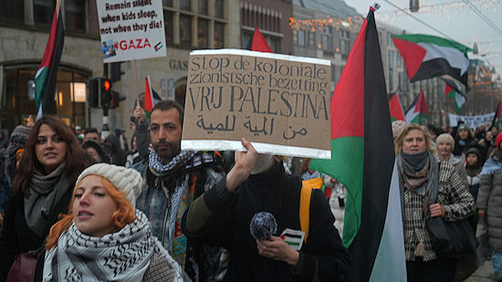 Demonstratie Stop koloniale zionistische bezettingvrij Palestina