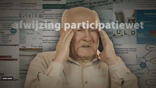 Oudere man met handen in het haar: afwijzing participatiewet
