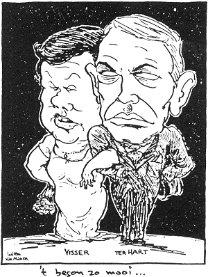 Cartoen Visser / Ter Hart - het begon zo moot