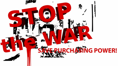 Affiche Stop the war - save the purchasing power