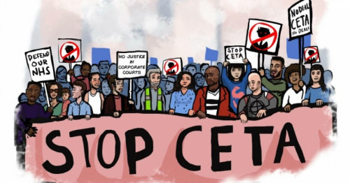 Tekenig demo Stop CETA